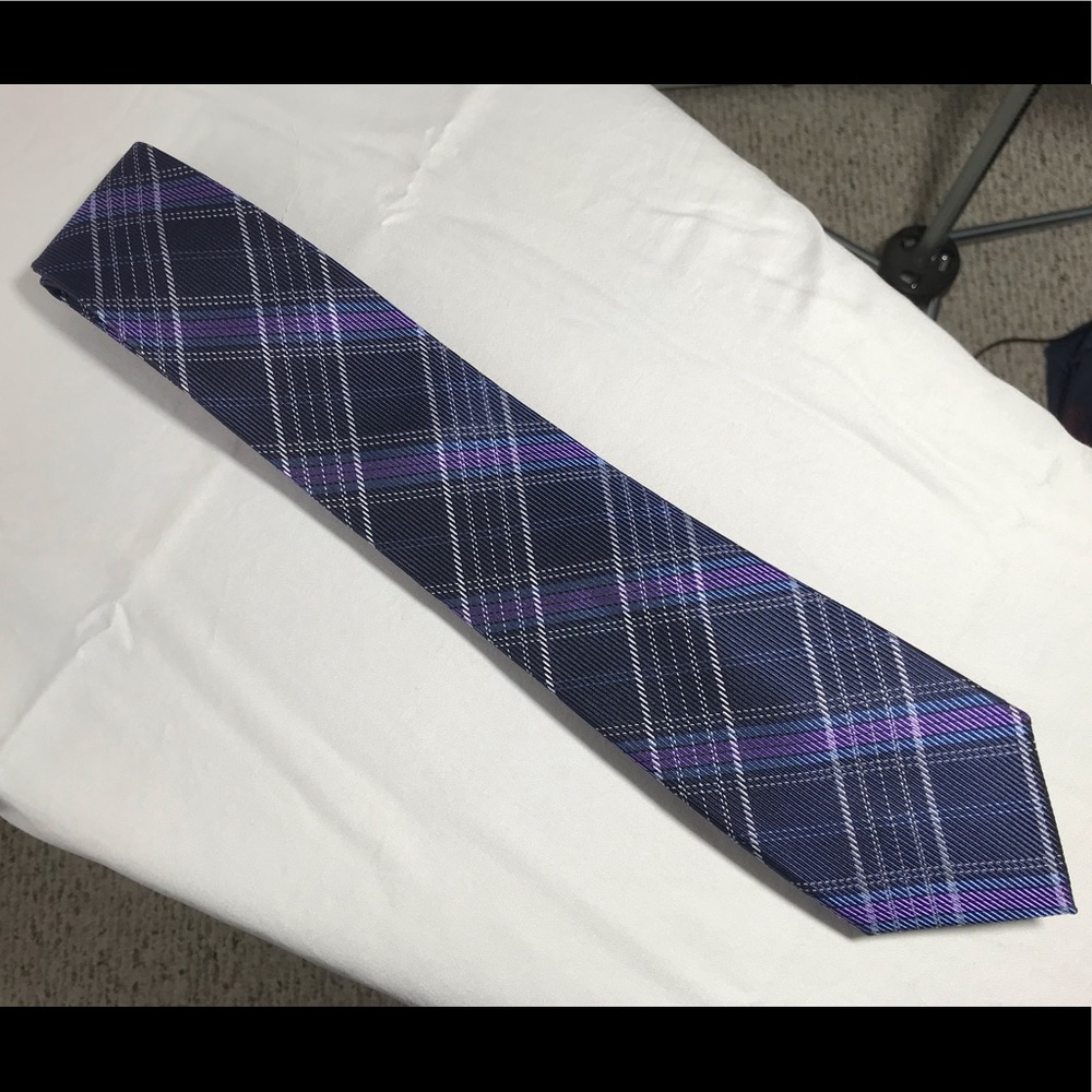 Silk Plaid Tie by Michael Kors
